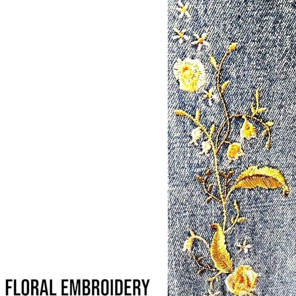 Liz Claiborne Emma James Plus Size Embroidery Floral Shirt, Jacket - Picture 3 of 13